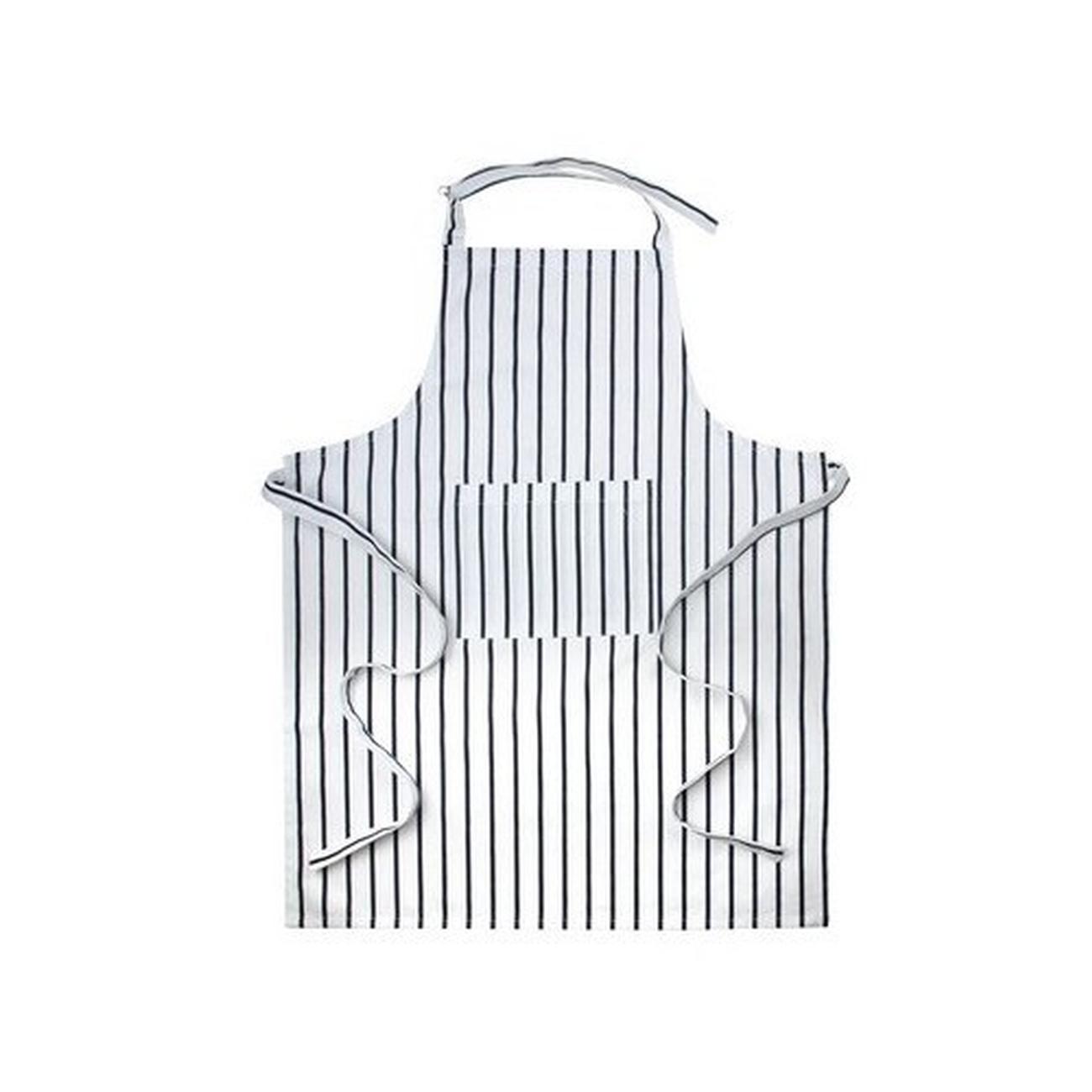 Butcher's Stripe Cotton Apron White