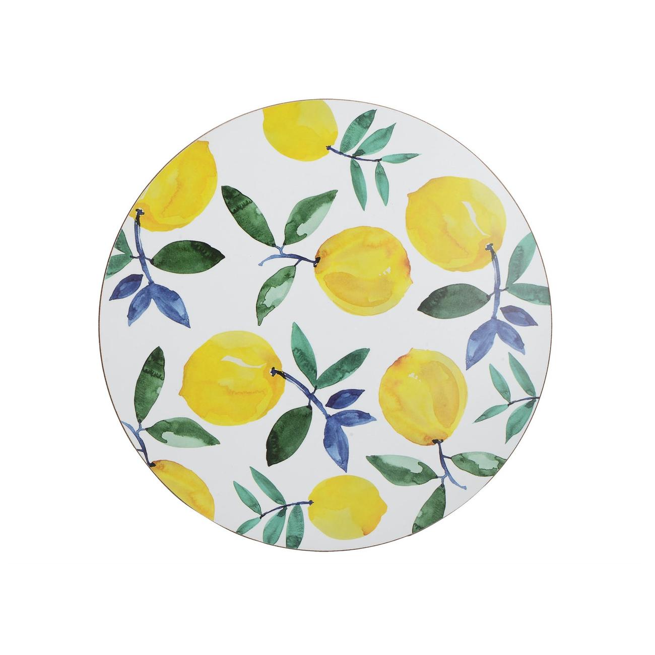 Creative Tops Lemons Pack of 4 Premium Round Placemats