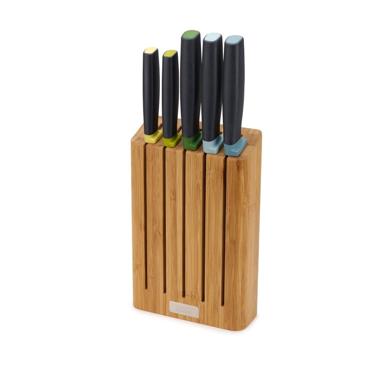 Joseph Joseph Elevate Bamboo Knife Block & Knives Set