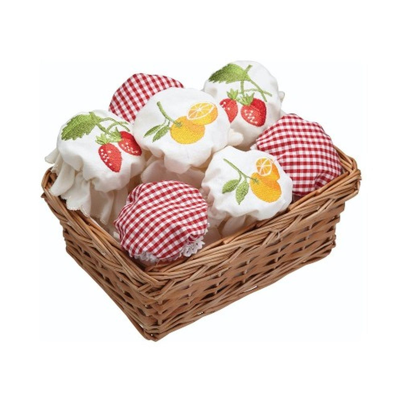 Home Made Elasticated Fabric Jam Jar Cover