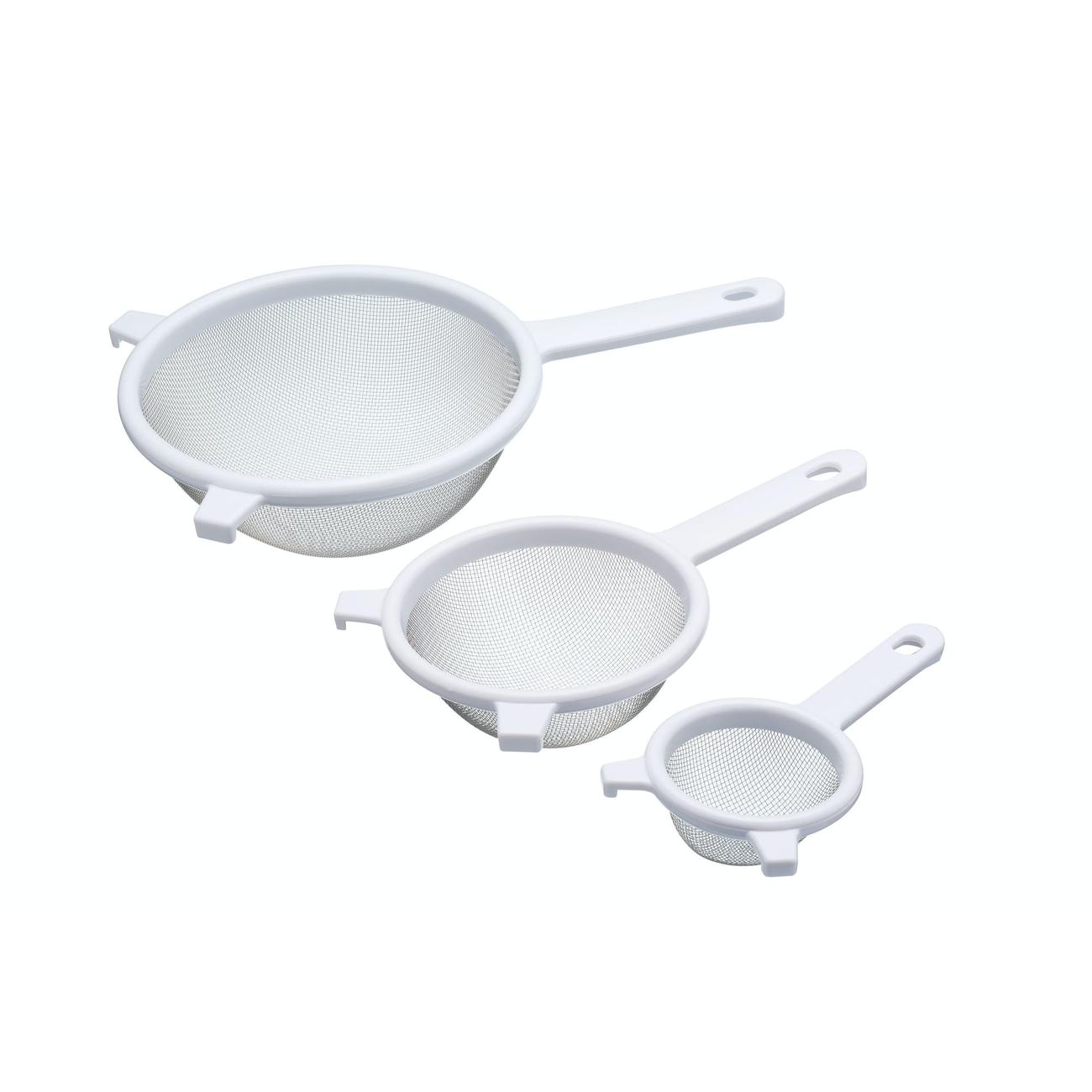 KitchenCraft Set of 3 Plastic Sieves with Steel Mesh