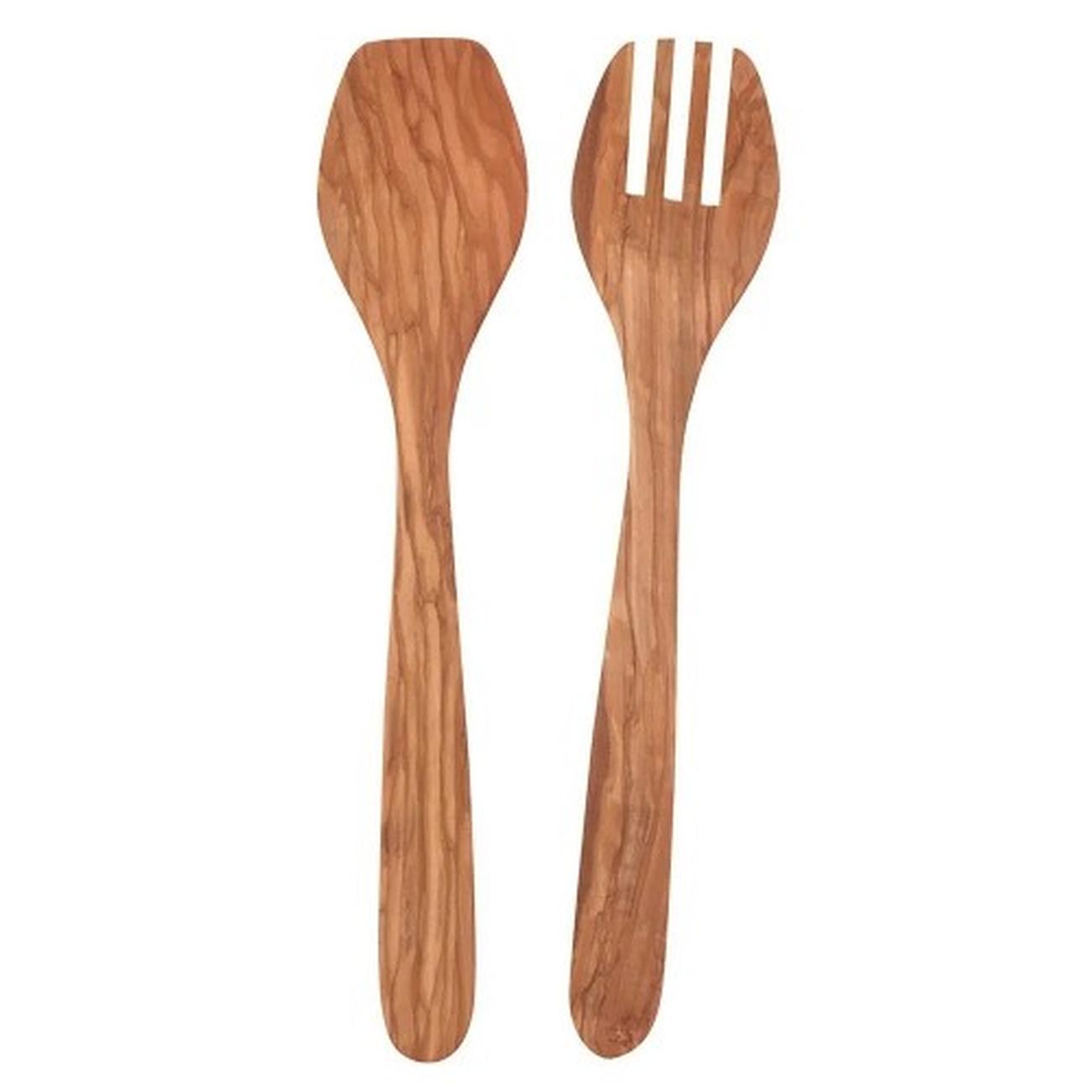 Olive Wood Salad Servers Set 33cm