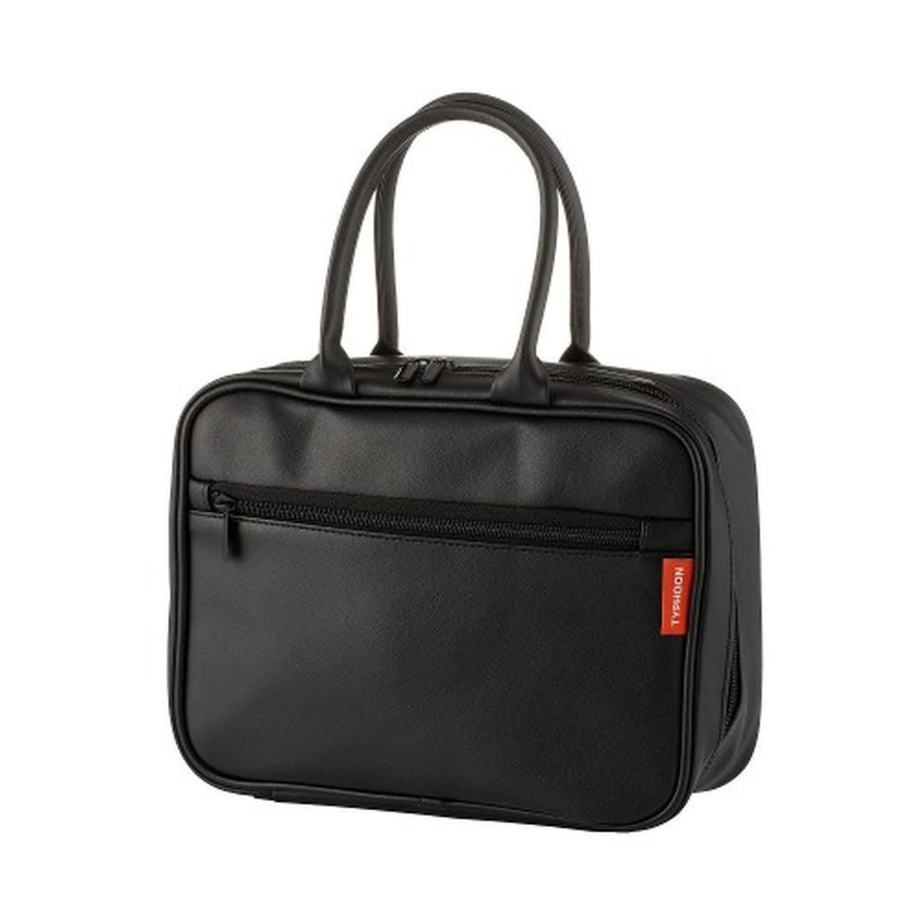 Pure Black Vegan Leather Lunch Bag