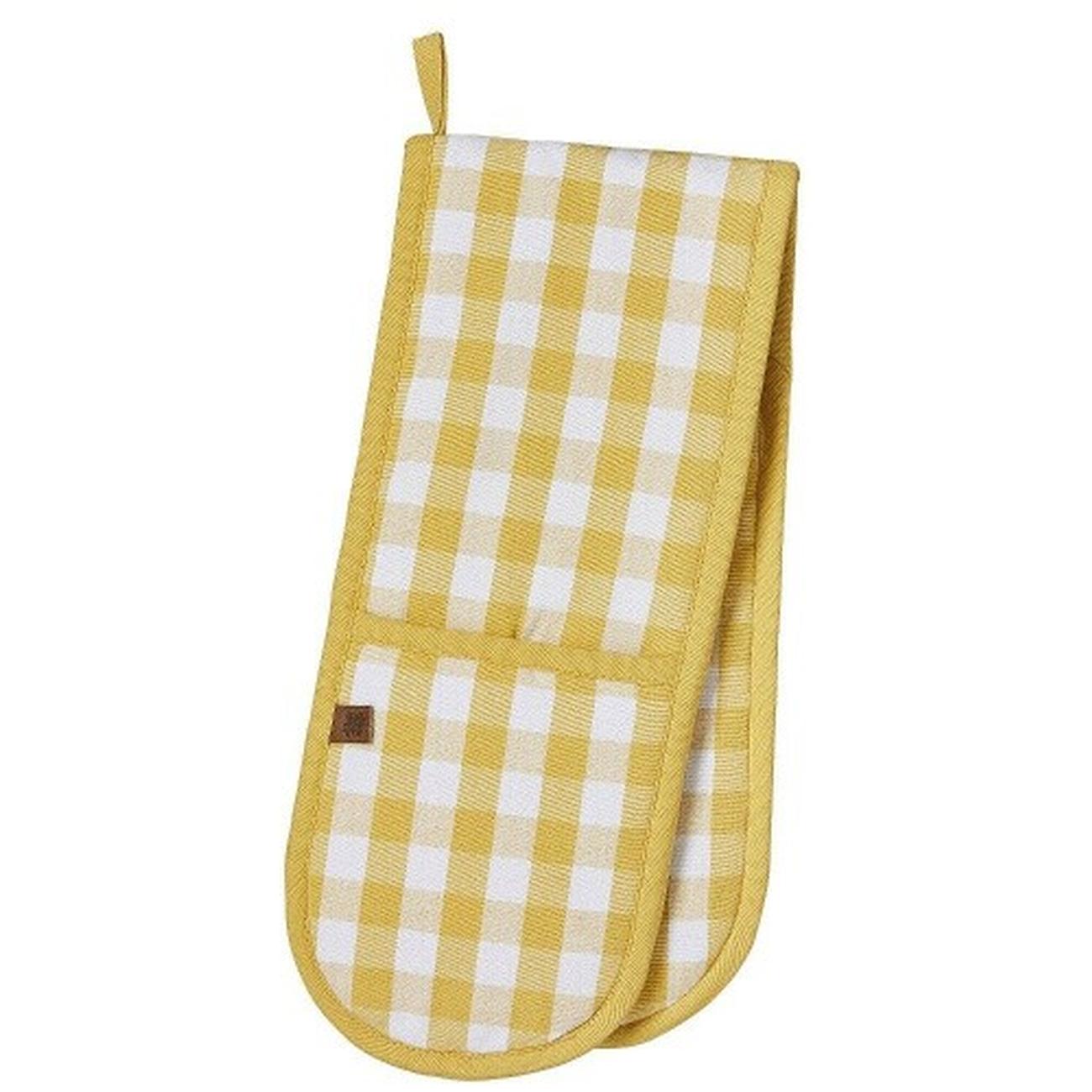 Ulster Weavers Double Oven Gloves Gingham Yellow