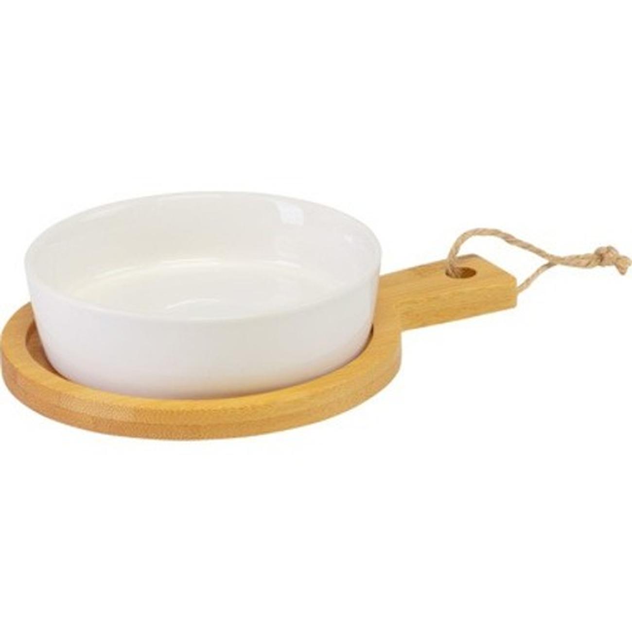 Westmark Ceramic Bowl & Bamboo Tray