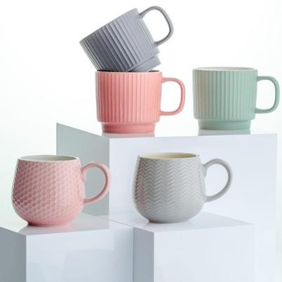Mason Cash Embossed Chevron Grey Mug