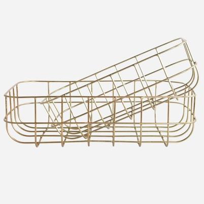 House Doctor Simply Wire Basket Gold Large