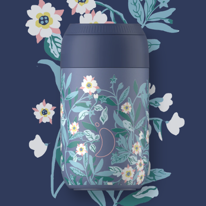 Chilly's X Liberty Series 2 Coffee Cup 340ml Brighton Blossom Whale