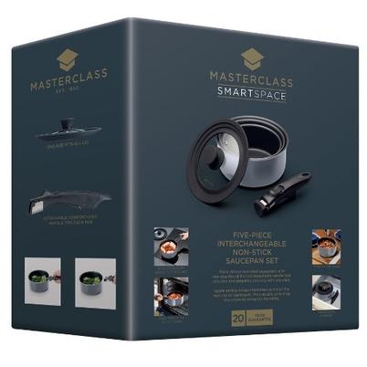 MasterClass Smart Space 3pc Stacking Saucepans Set
