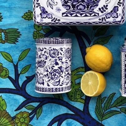 Claire Winteringham Blue & White Oval Tin