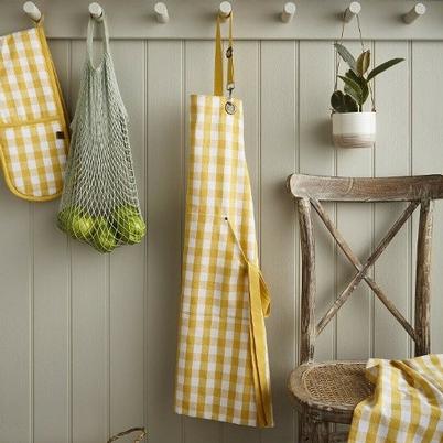 Ulster Weavers Cotton Apron Gingham Yellow
