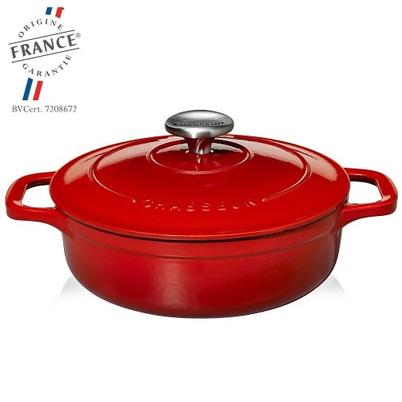 Chasseur Round Casserole-Ruby & Black