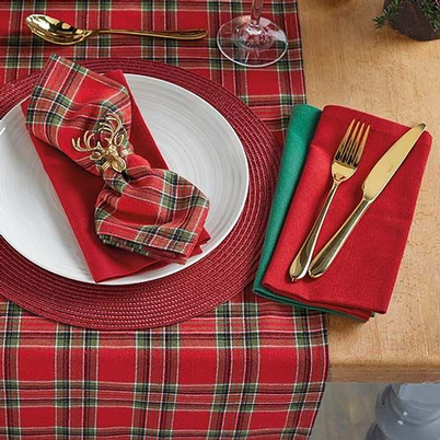 Walton & Co Cotton Napkins Florentine Red Set of 4