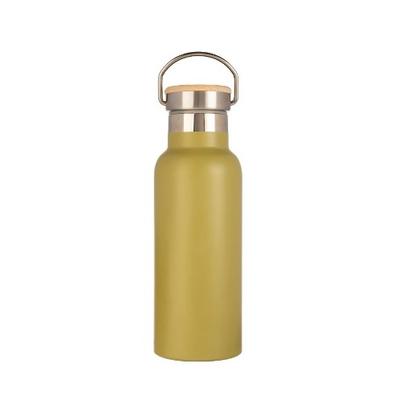 &Again Double Walled 500ml Bottle Bamboo Olive