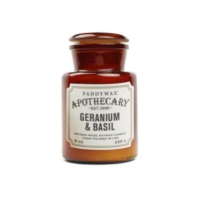Paddywax Apothecary Glass Jar Candle Geranium & Basil