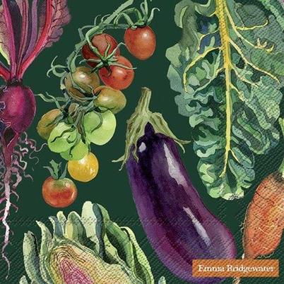 IHR Lunch Napkins Vegetable Garden Dark Green