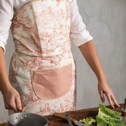 La Gradisca Apron Pink Toile de Jouy
