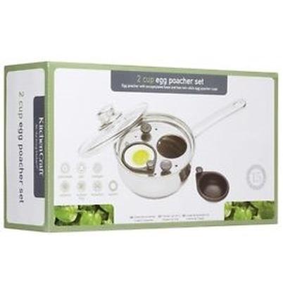 KitchenCraft Stainless Steel 16cm 2 Hole Egg Poacher