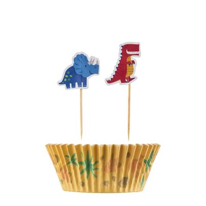 Mason Cash 48 Dinosaur Cupcake Cases & Toppers