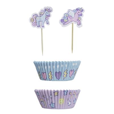 Mason Cash 48 Unicorn Cupcake Cases & Toppers