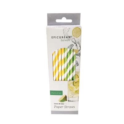 Epicurean Lemon & Lime Paper Straws 30 pcs