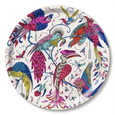 Jamida Audubon Round Birch Tray Multi by Emma J Shipley 39cm