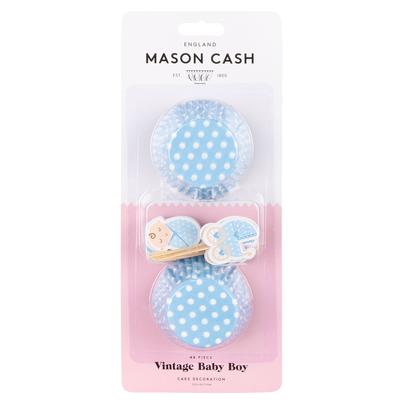 Mason Cash 48 Baby Boy Cupcake Cases & Toppers