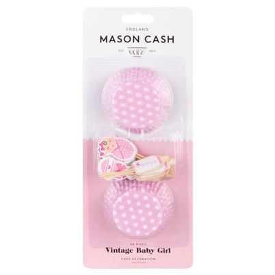 Mason Cash 48 Baby Girl Cupcake Cases & Toppers