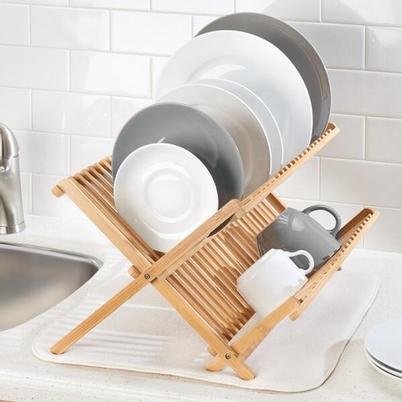 Bamboo Foldable Dish Drying Rack
