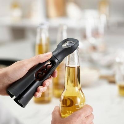 The perfect gift for wine lovers OBALY Wing Corkscrew Wine Bottle Opener Set of 3 Pieces,Equipped with Bronze Multi-Functional Bottle Opener Bottle Stopper and Aluminum Foil Cutter 