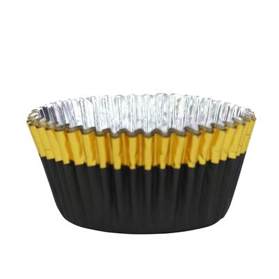 PME 30 Standard Foil Cupcake Cases Black & Gold Trim