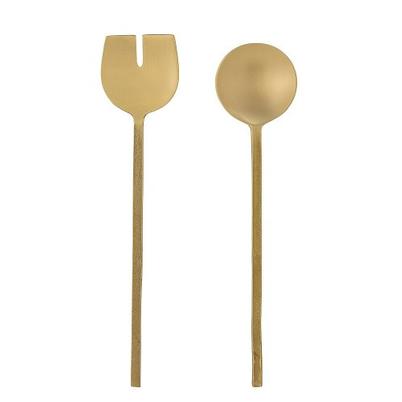 Serra Salad Servers Gold Brass