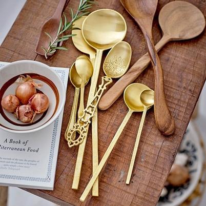 Serra Salad Servers Gold Brass