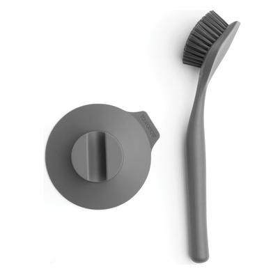 Brabantia Dish Brush with Suction Cup Holder Grey