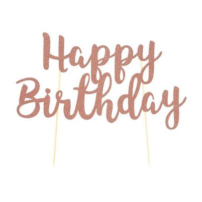 Mason Cash Cake Topper Happy Birthday Rose Gold