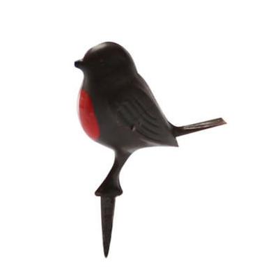 Cake Topper Plastic Dark Brown Robin 25mm