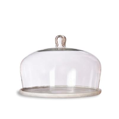 Glass Cake Dome with Marble Base