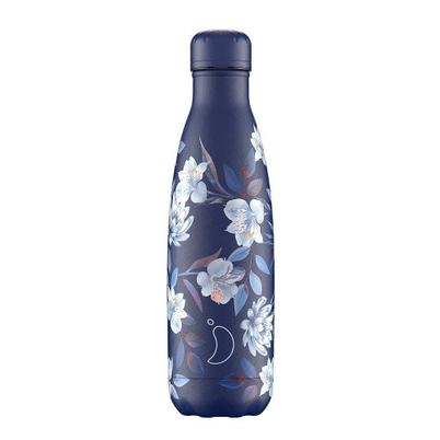Chilly's 500ml Water Bottle Floral Fleurs Bleues