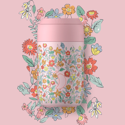 Chilly's X Liberty Series 2 Coffee Cup 340ml Summer Sprigs Blush