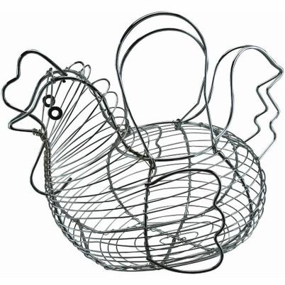 Chrome Chicken Egg Basket