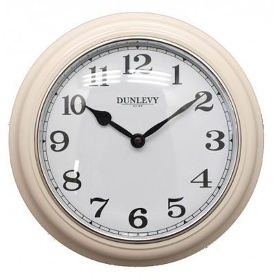 Dunlevy Deep Wall Clock Plastic Cream 10in