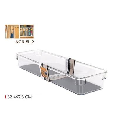 Multi-purpose Clear Shelf Organiser Non-slip 32.4x9.3cm