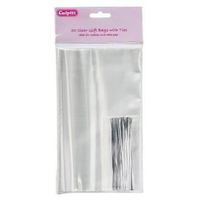 Culpitt 50 Clear Bags & Ties 120 x 200mm