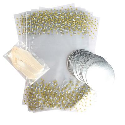 Culpitt 12 Metallic Spots Cupcake Gift Bags, Base & Ties