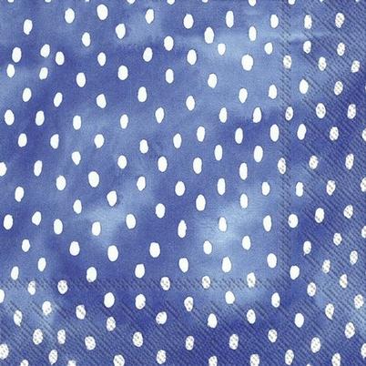 IHR Cocktail Napkins White Dots Blue