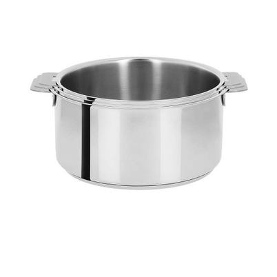 Cristel Mutine Set of 3 Stainless Steel Saucepan Set & Taupe Handle