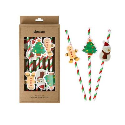 Dexam Christmas Straw Toppers Pack of 12
