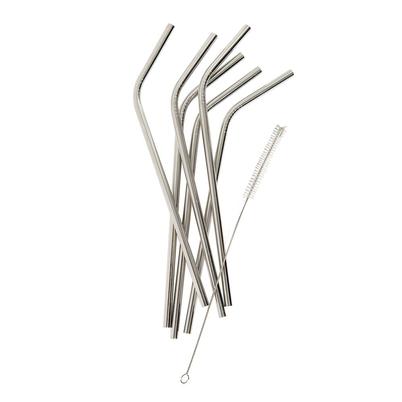 Top Gourmet 6pc Reusable <b>Stainless</b> <b>Steel</b> <b>Straw</b>s & Brush Set