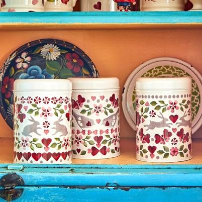 Emma Bridgewater Lovebirds Set of 3 Round Caddies