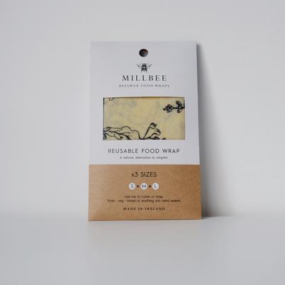 Beeswax Food Wraps Pack of 3 By MILLBEE